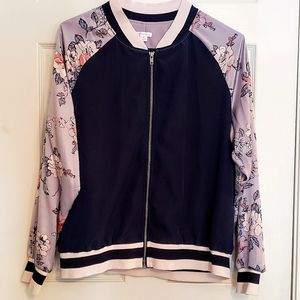Silky Floral Bomber